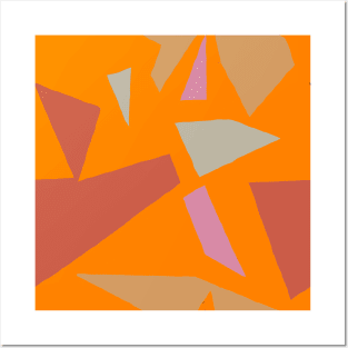 Orange tangerine abstract contemporary art design Posters and Art